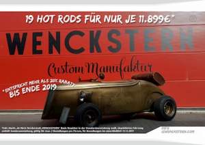 Bis Ende 2019 mehr als 20 Prozent Rabatt sichern auf einen WENCKSTERN Hot Rod.