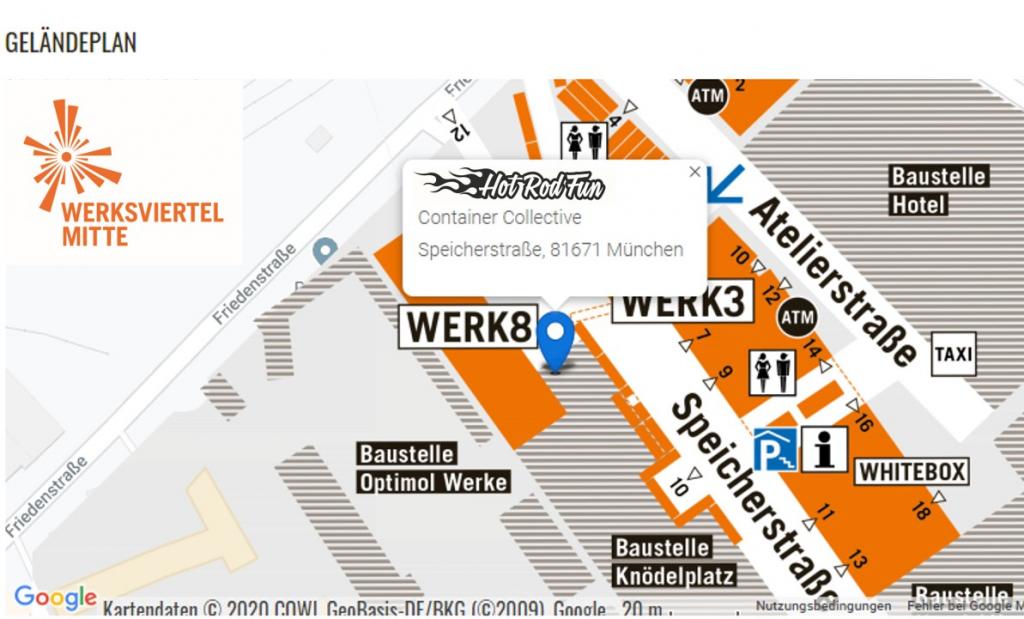 Hot Rod Muenchen Lageplan